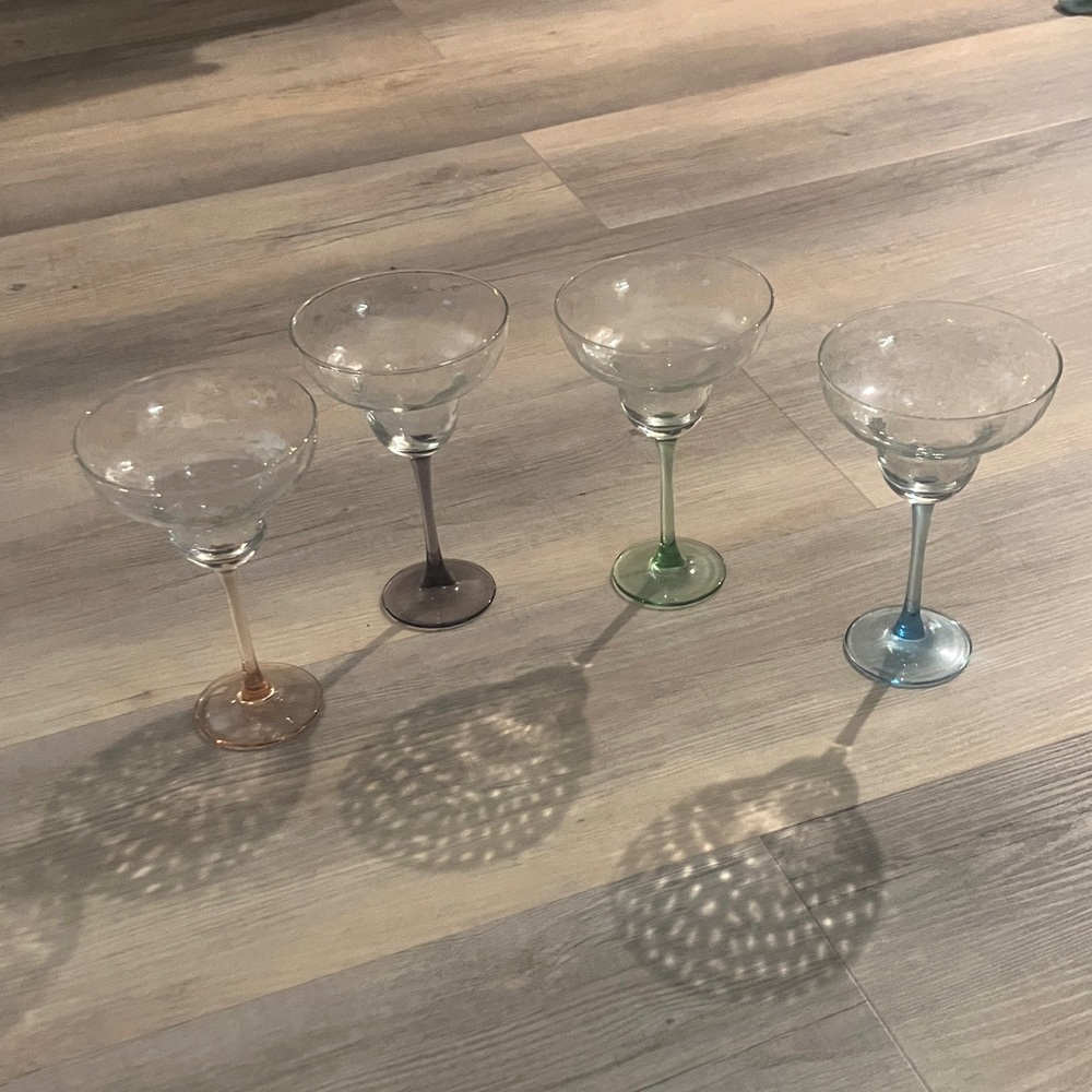 Princess House colored  Vintage Stemmed Glass Set